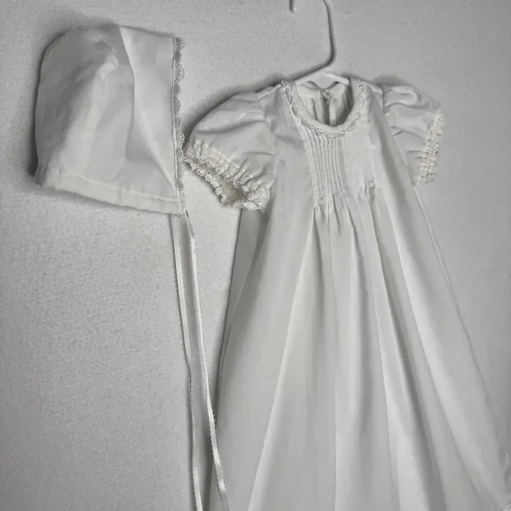 Vintage 1960s Handmade Christening Gown 5 Pc Set Feltman Bros Baby 0-12 Months